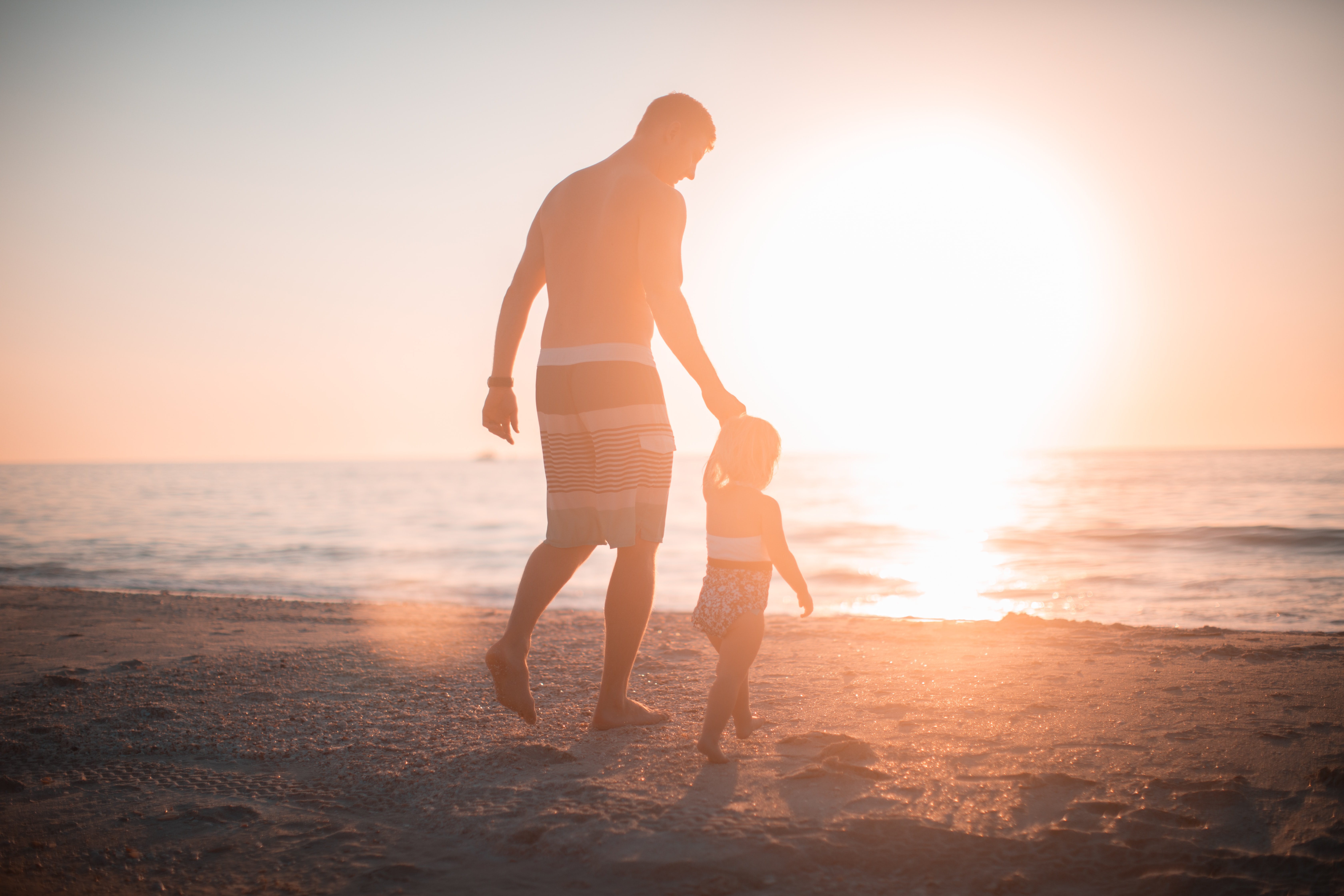 Dad and Daughter on beach