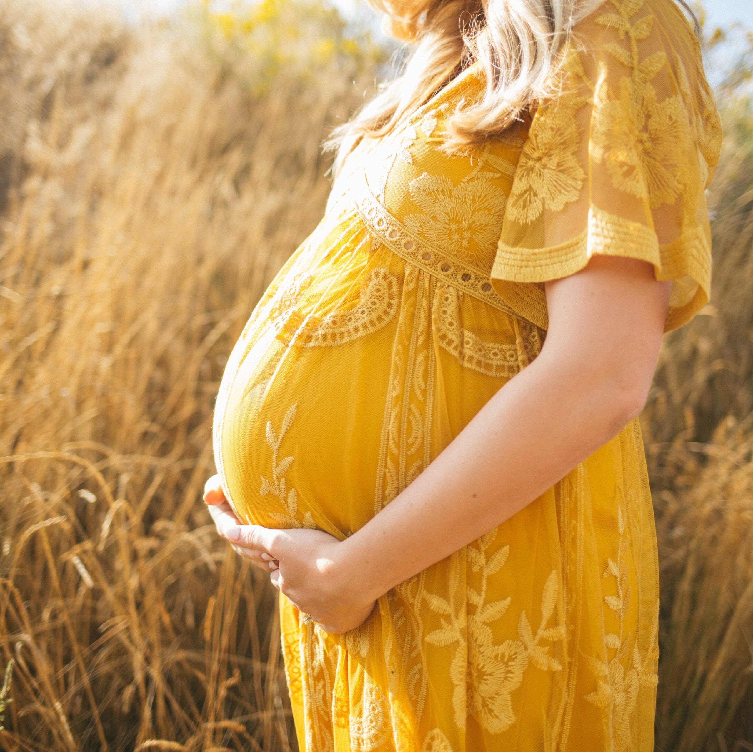 Pregnant in Yellow Dress