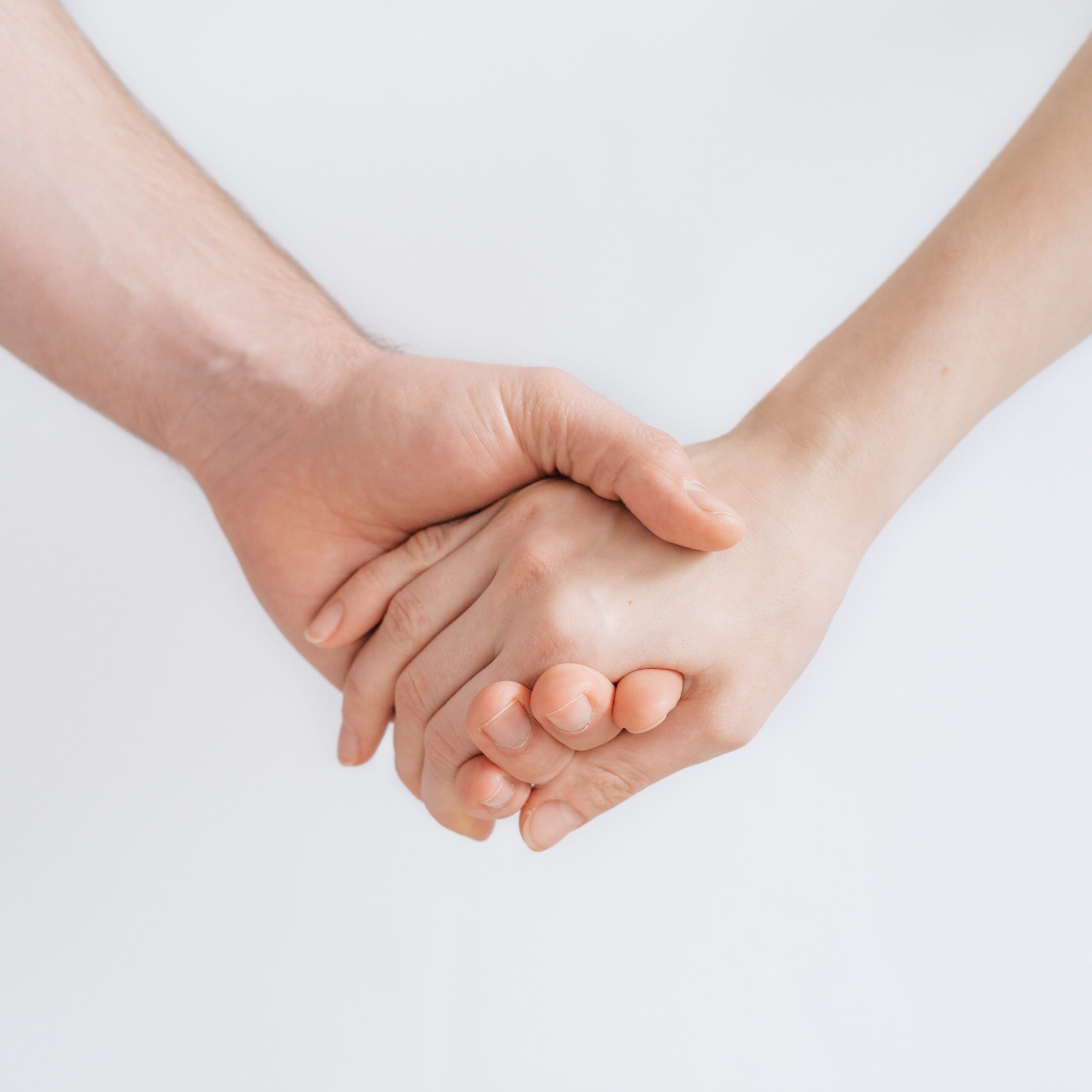 Holding Hands White Background